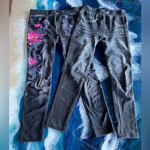 SALE!BUY or BUNDLE! X2 Pair Jean Print Leggings Look GREAT on ALL body types SM